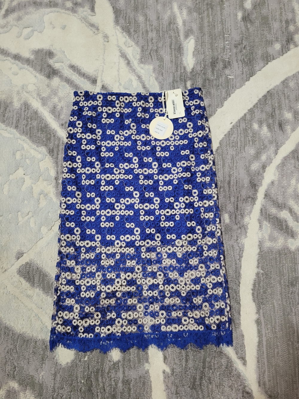 Women's Blue Lace Pencil Skirt Size M